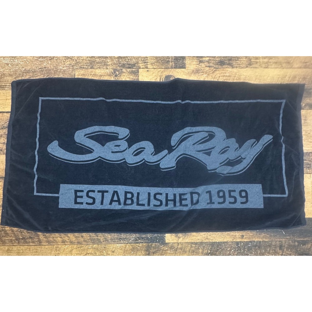 Sea Ray Established‎ 1959 Boat Yacht Beach 4x Towel Turkish Cotton Black Gray